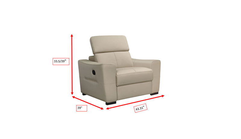 6021 Cream Sectional And Armchair W/ Manual Recliners Set - p14097