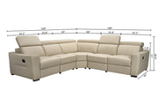 6021 Cream Sectional And Armchair W/ Manual Recliners Set - p14097