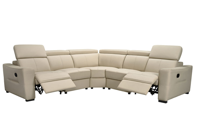 6021 Cream Sectional And Armchair W/ Manual Recliners Set - p14097