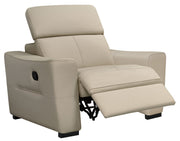 6021 Cream Sectional And Armchair W/ Manual Recliners Set - p14097