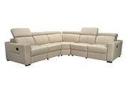 6021 Cream Sectional And Armchair W/ Manual Recliners Set - p14097