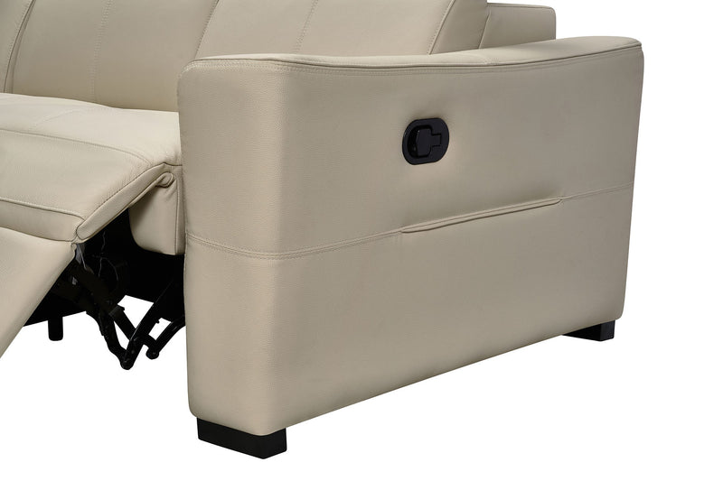 6021 Cream Sectional And Armchair W/ Manual Recliners Set - p14097