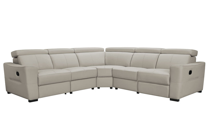 6021 Grey Sectional And Armchair W/ Manual Recliners Set - p14111
