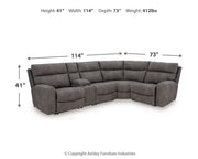 Next-Gen Durapella Slate 5-Piece Power Reclining Sectional from Ashley - DMV Furniture