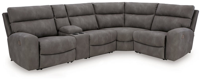 Next-Gen Durapella Slate 5-Piece Power Reclining Sectional from Ashley - DMV Furniture