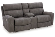 Next-Gen DuraPella Slate 3-Piece Power Reclining Sectional Loveseat with Console -  Ashley - DMV Furniture