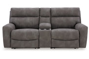 Next-Gen DuraPella Slate 3-Piece Power Reclining Sectional Loveseat with Console -  Ashley - DMV Furniture