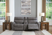 Next-Gen DuraPella Slate 3-Piece Power Reclining Sectional Loveseat with Console -  Ashley - DMV Furniture