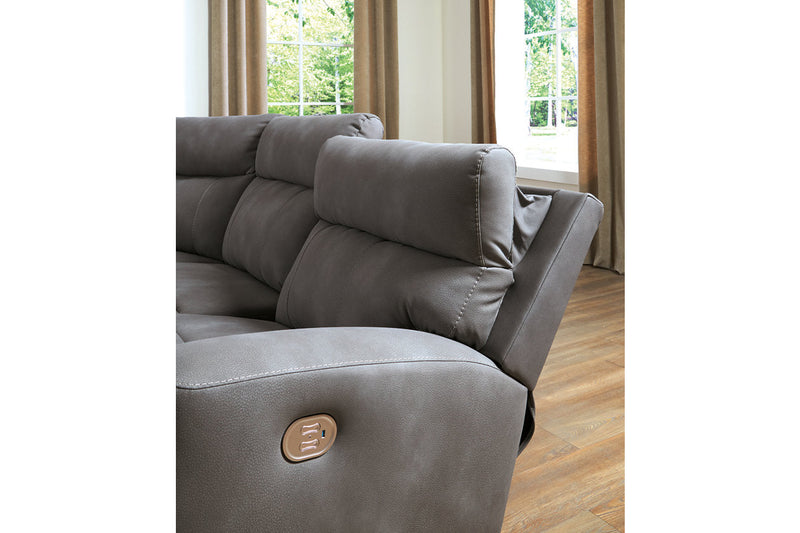 Next-Gen DuraPella Slate 2-Piece Power Reclining Sectional Loveseat -  Ashley - DMV Furniture