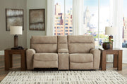 Next-Gen DuraPella Sand 3-Piece Power Reclining Sectional Loveseat with Console -  Ashley - DMV Furniture
