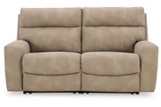 Next-Gen DuraPella Sand 2-Piece Power Reclining Sectional Loveseat -  Ashley - DMV Furniture
