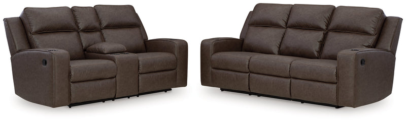 Lavenhorne Umber Reclining Sofa and Loveseat from Ashley - DMV Furniture