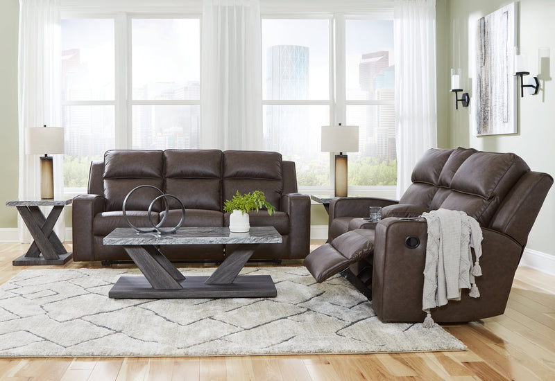 Lavenhorne Umber Reclining Sofa and Loveseat from Ashley - DMV Furniture