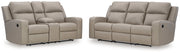 Lavenhorne Pebble Reclining Sofa and Loveseat from Ashley - DMV Furniture