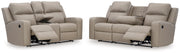 Lavenhorne Pebble Reclining Sofa and Loveseat from Ashley - DMV Furniture