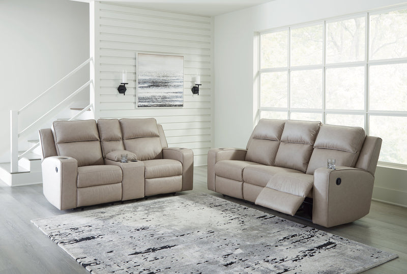 Lavenhorne Pebble Reclining Sofa and Loveseat from Ashley - DMV Furniture