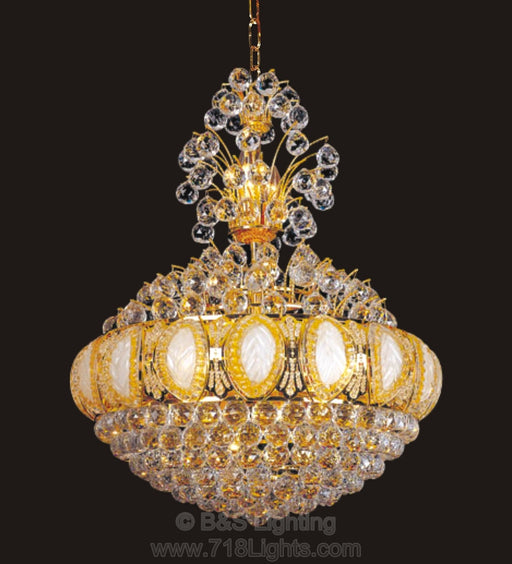 6685HS24G-W24''H28'' GOLD SPIKE TOP CHANDELIER (CB249)(FO270) - 210000001977