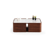 678 Walnut Marble Coffee Table - DMV FurnitureCoffee Table
