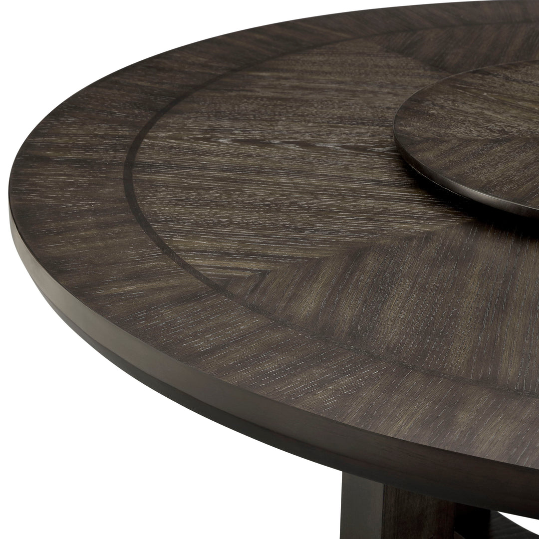 Jeffries - Round Table With Lazy Susan - Espresso