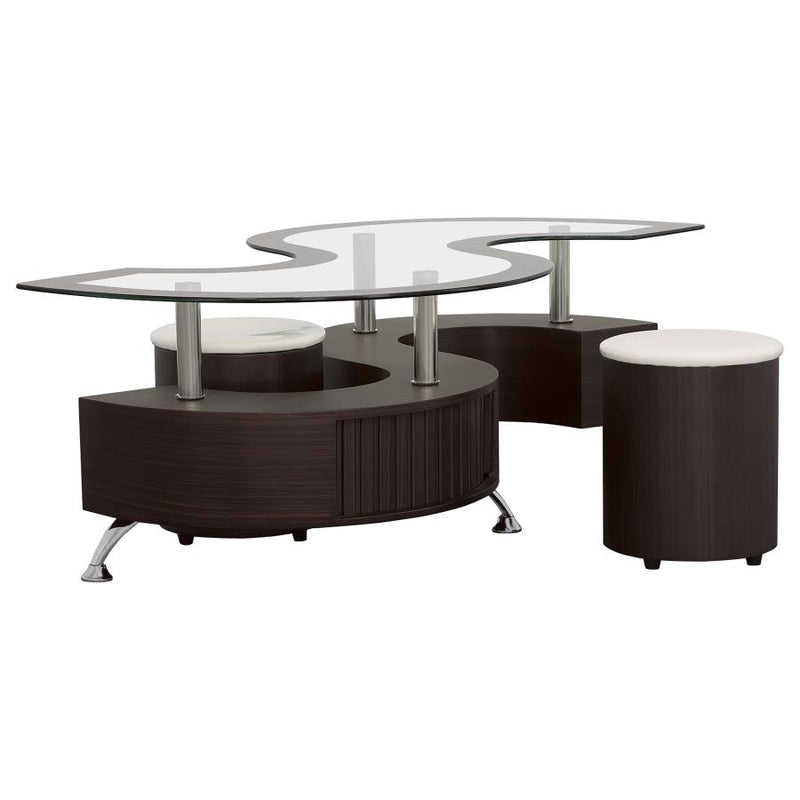 720218 coffee table and stool expresso color (coaster)