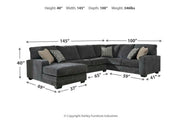 Tracling Slate 3-Piece LAF Chaise Sectional -  Ashley - DMV Furniture