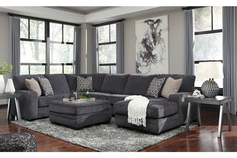 Tracling Slate 3-Piece Sectional with Ottoman -  Ashley - DMV Furniture