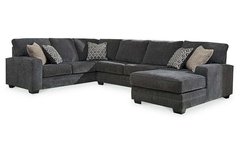 Tracling Slate 3-Piece Sectional with Ottoman -  Ashley - DMV Furniture