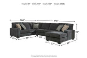Tracling Slate 3-Piece Sectional with Ottoman -  Ashley - DMV Furniture