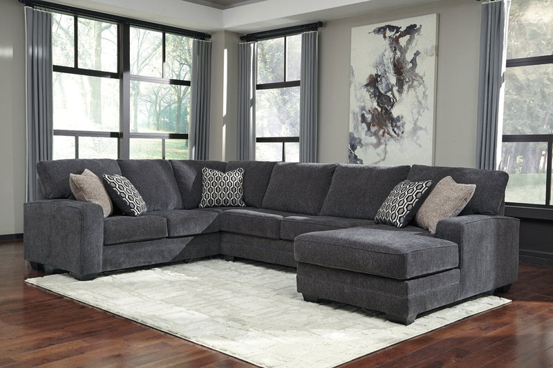 Tracling Slate 3-Piece Sectional with Ottoman -  Ashley - DMV Furniture