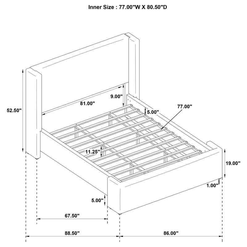 Alamosa Wingback Platform Bed