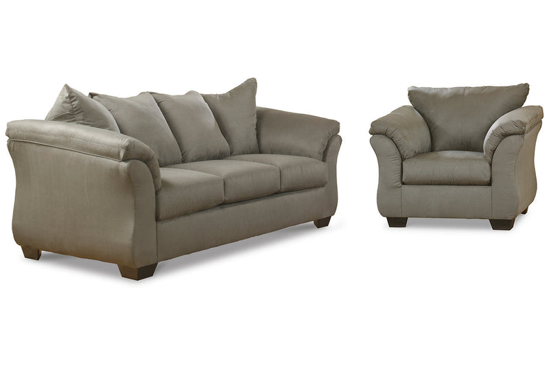 Darcy Cobblestone Sofa and Chair -  Ashley - DMV Furniture