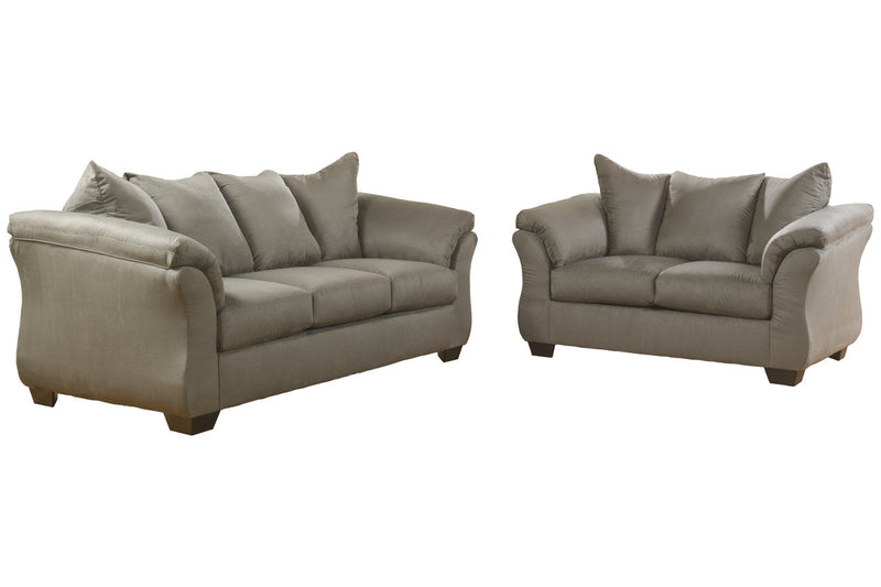Darcy Cobblestone Sofa and Loveseat -  Ashley - DMV Furniture