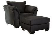 Darcy Black Chair and Ottoman -  Ashley - DMV Furniture