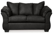 Darcy Black Loveseat and Ottoman -  Ashley - DMV Furniture