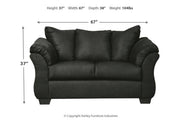 Darcy Black Loveseat and Ottoman -  Ashley - DMV Furniture