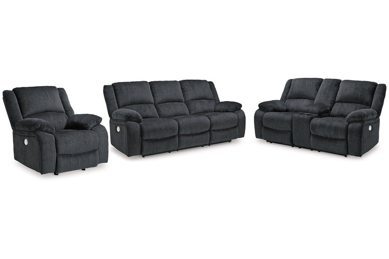 Draycoll Slate Power Reclining Sofa, Loveseat and Recliner -  Ashley - DMV Furniture