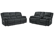 Draycoll Slate Power Reclining Sofa and Loveseat -  Ashley - DMV Furniture