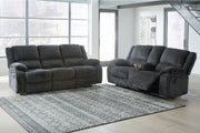 Draycoll Slate Reclining Sofa and Loveseat -  Ashley - DMV Furniture