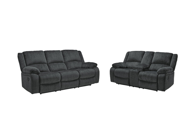 Draycoll Slate Reclining Sofa and Loveseat -  Ashley - DMV Furniture
