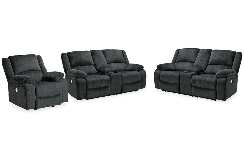 Draycoll  2 Power Reclining Loveseats and Recliner -  Ashley - DMV Furniture