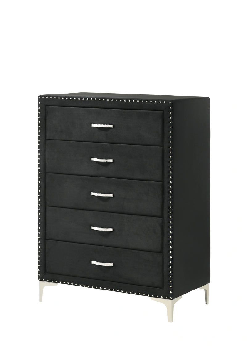 Crown Mark Furniture Lucinda 5 Drawer Chest in Black image