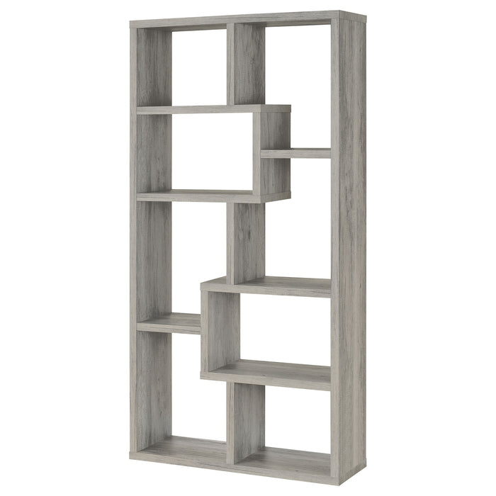 Theo 10-shelf Bookcase Weathered Grey