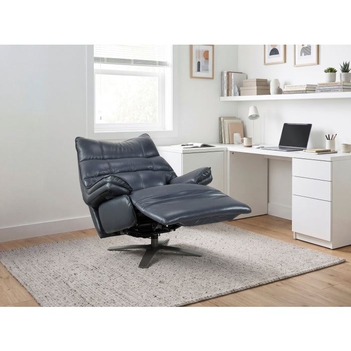 8106BUE-1PW Power Reclining Swivel Chair with Manual Adjustable Headrest - 8106BUE-1PW