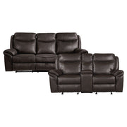 8206BRW*2 2pc Set: Sofa, Love - 8206BRW*2