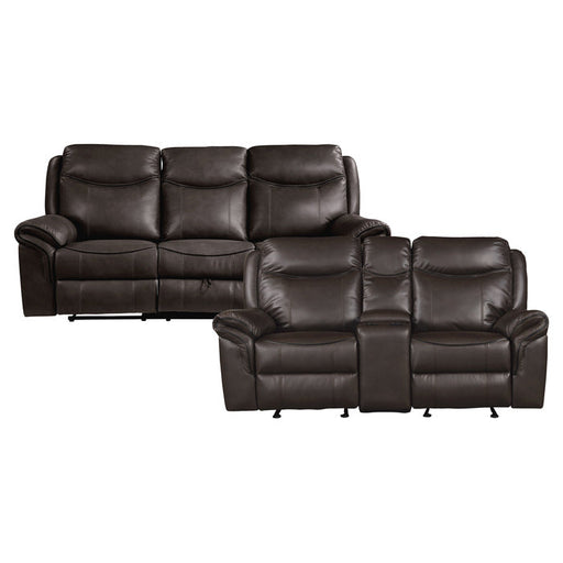 8206BRW*2 2pc Set: Sofa, Love - 8206BRW*2