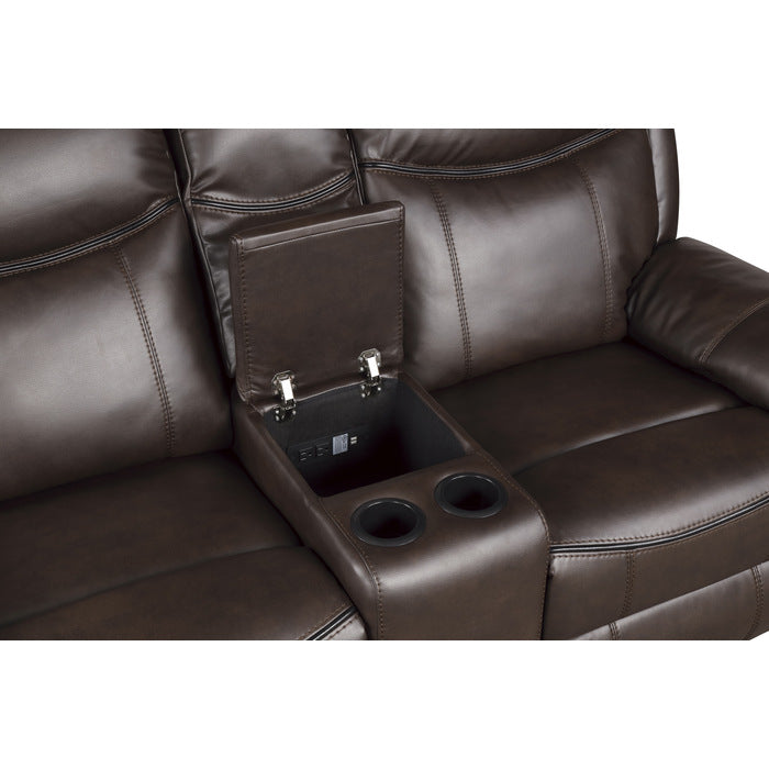 8206BRW*2 2pc Set: Sofa, Love - 8206BRW*2