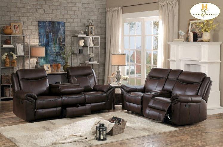 Aram 2 Piece Double Reclining Sofa Set 8206Brw-2Set | Homelegance