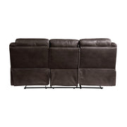 8206BRW-3 Double Reclining Sofa with Center Drop-Down Cup Holders, Receptacles, Hidden Drawer and USB Ports - 8206BRW-3