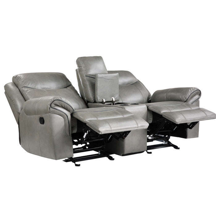 8206GRY*2 2pc Set: Sofa, Love - 8206GRY*2