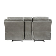 8206GRY-2 Double Glider Reclining Love Seat with Center Console, Receptacles and USB Ports - 8206GRY-2